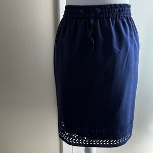 J. Crew Factory Women's Navy Pencil Skirt with Cutout Hem